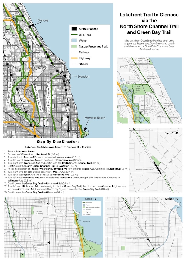 lakefront trail to glencoe map and instructions